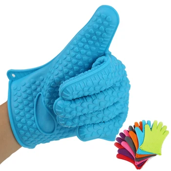 

New 1PC Silicone Glove Kitchen Heat Resistant Gloves Temperature Gloves Cooking Baking BBQ Oven Gloves Kitchen Accessories