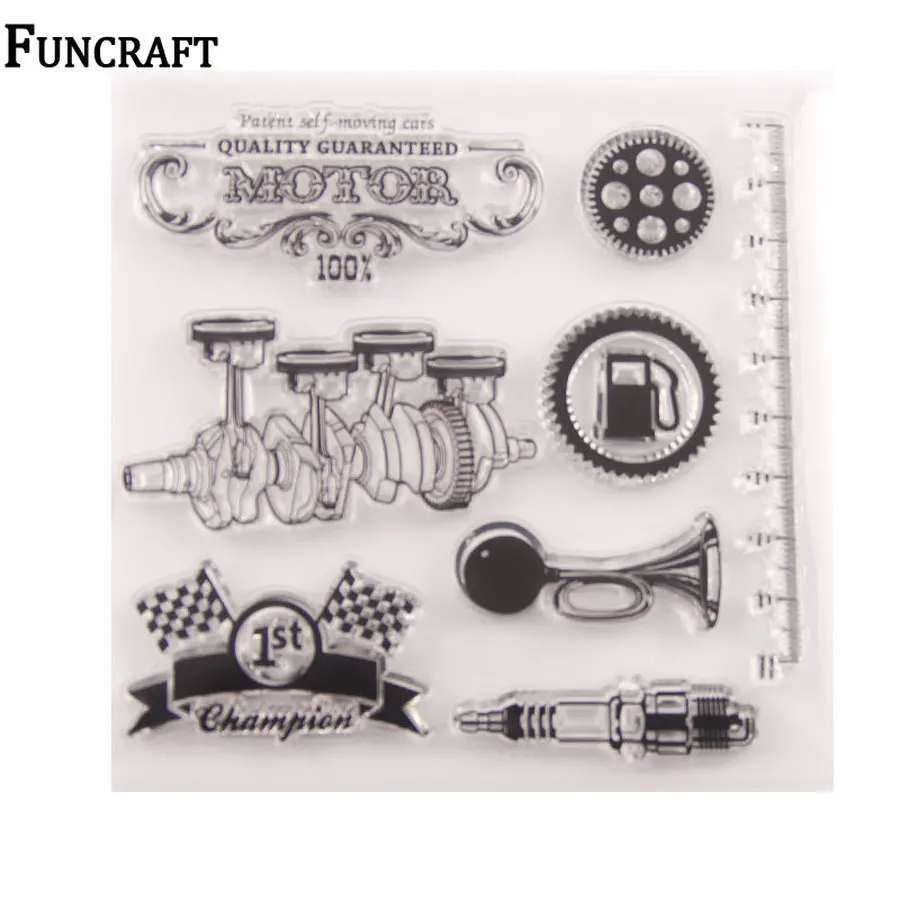 1 лист подшипника Suona Gear Drill Flag прозрачные резиновые штампы для скрапбукинга