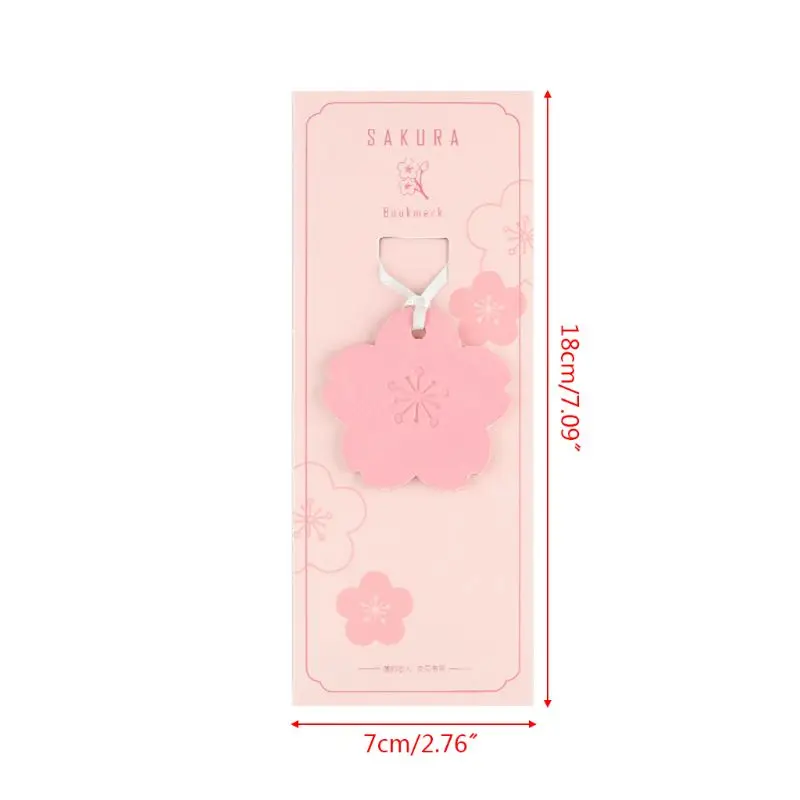 Sakura Flower Series Закладка Вишневый лепесток кожаная Закладка креативные канцелярские принадлежности горячая штамповка практичный конверт