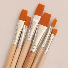 6 шт./компл. акварель гуашь кисть для краски, круглая деревянная форма кончик для волос набор нейлоновых принадлежностей грубая различная краска ing кисть остроконечное искусство