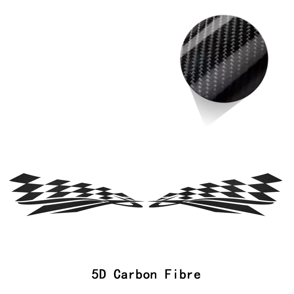 5D carbon vinyl 2X черно-белый флаг Стайлинг автомобиля двери боковые полосы тела виниловые наклейки в виде Фотообоев c переводными картинками для MINI Cooper S F55-настоящий JCW автомобильные аксессуары - Название цвета: 5D carbon vinyl