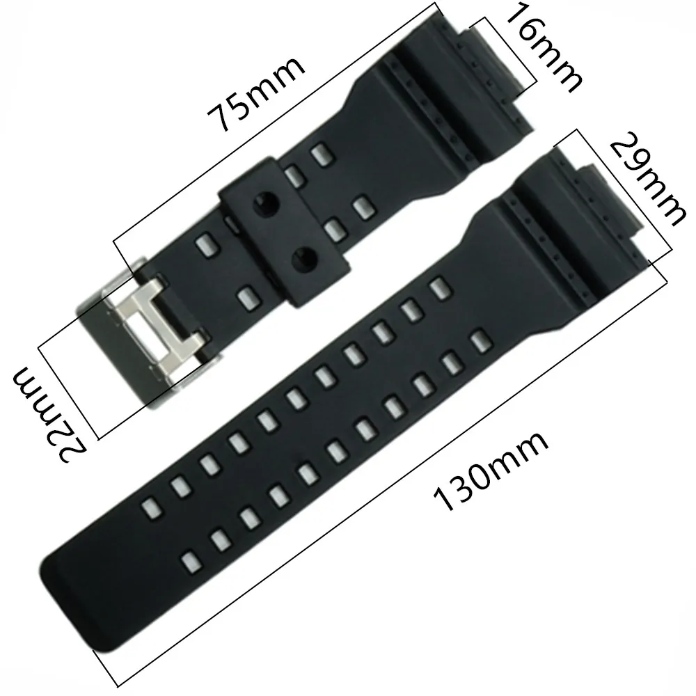 16mm Silicone Rubber Watch Band Strap Fit For Casio G Shock Replacement Black Waterproof Watchbands Accessories 5