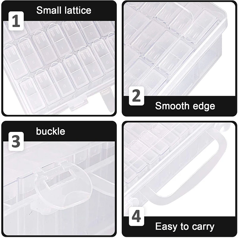 56/64 PCS Diamond Painting Tool Beads Container Rhinestone Diamond Embroidery Stone Storage Box Accessory Mosaic Convenience Box