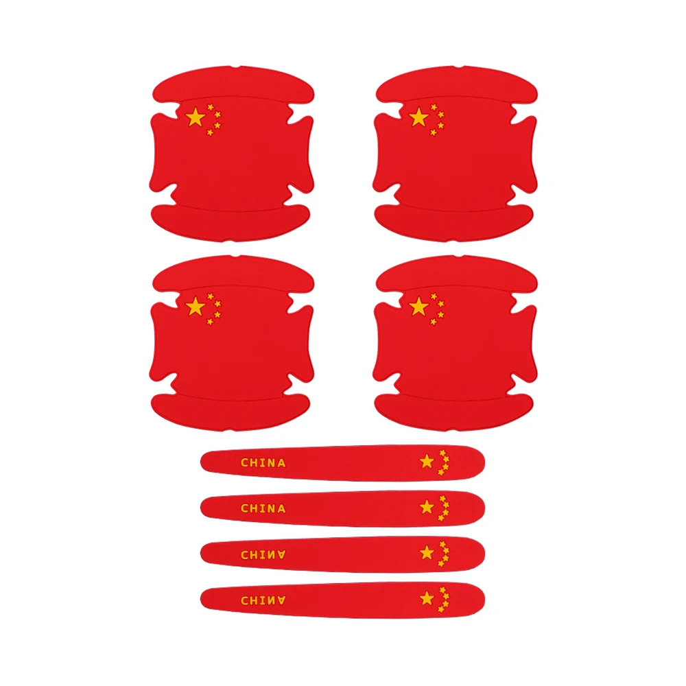 8PCS Universal Car Door Handle Scratches Guard Protector Sticker Protective Cover Invisible Clear/Red Film Car Styling