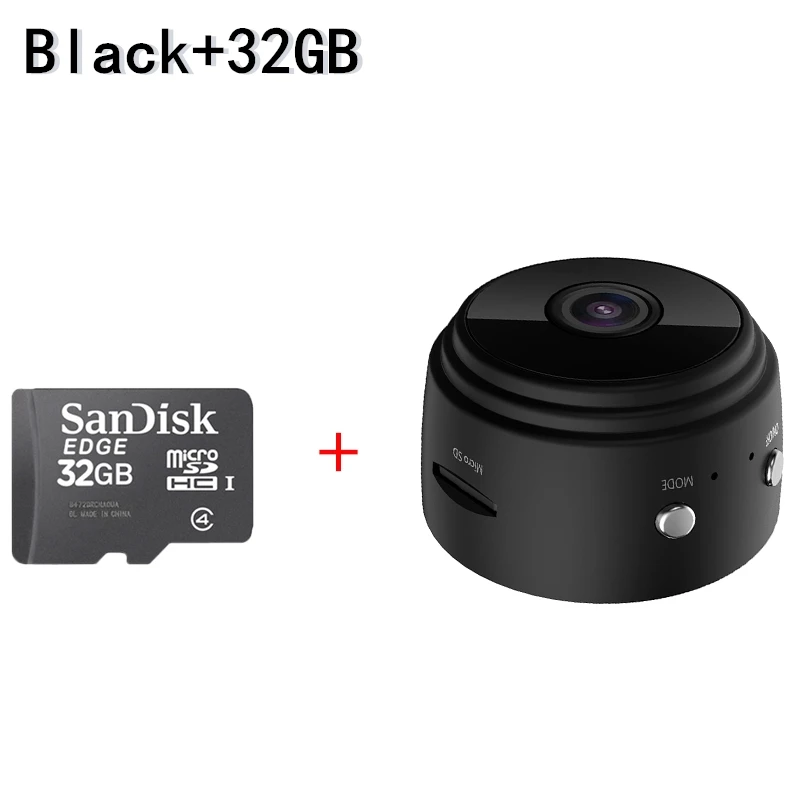 Black add 32GB Card Беспроводная мини ip-камера для улицы, ночная версия, HD камера, видеокамера, диктофон, беспроводная маленькая камера безопасности - Цвет: Black add 32GB Card