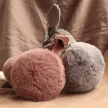 Модные Повседневные теплые наушники с большим бантом для девочек, защищающие уши, зимние ветрозащитные съемные наушники для путешествий