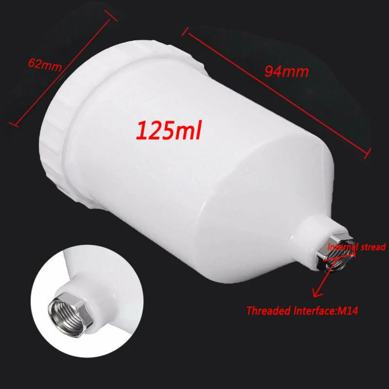 

125ML Car Auto H2000 Plastic White Paint Spray Tool Cup Pot Can 62x94mm Replace