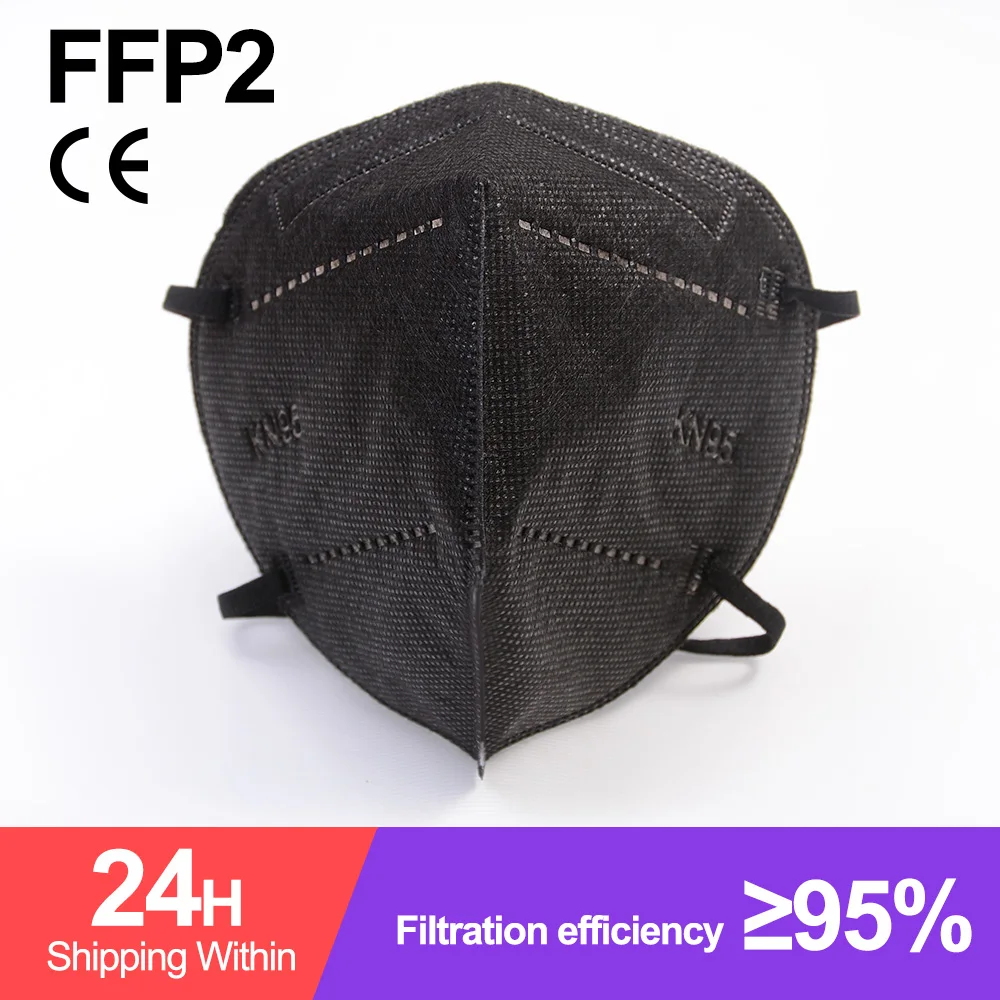 Black KN95 Mascarillas CE FFP2 Face Mask 5-Layer Filter Protective ffp2mask Breathable 95% Mouth Masks For ffp2reutilizable | Красота и