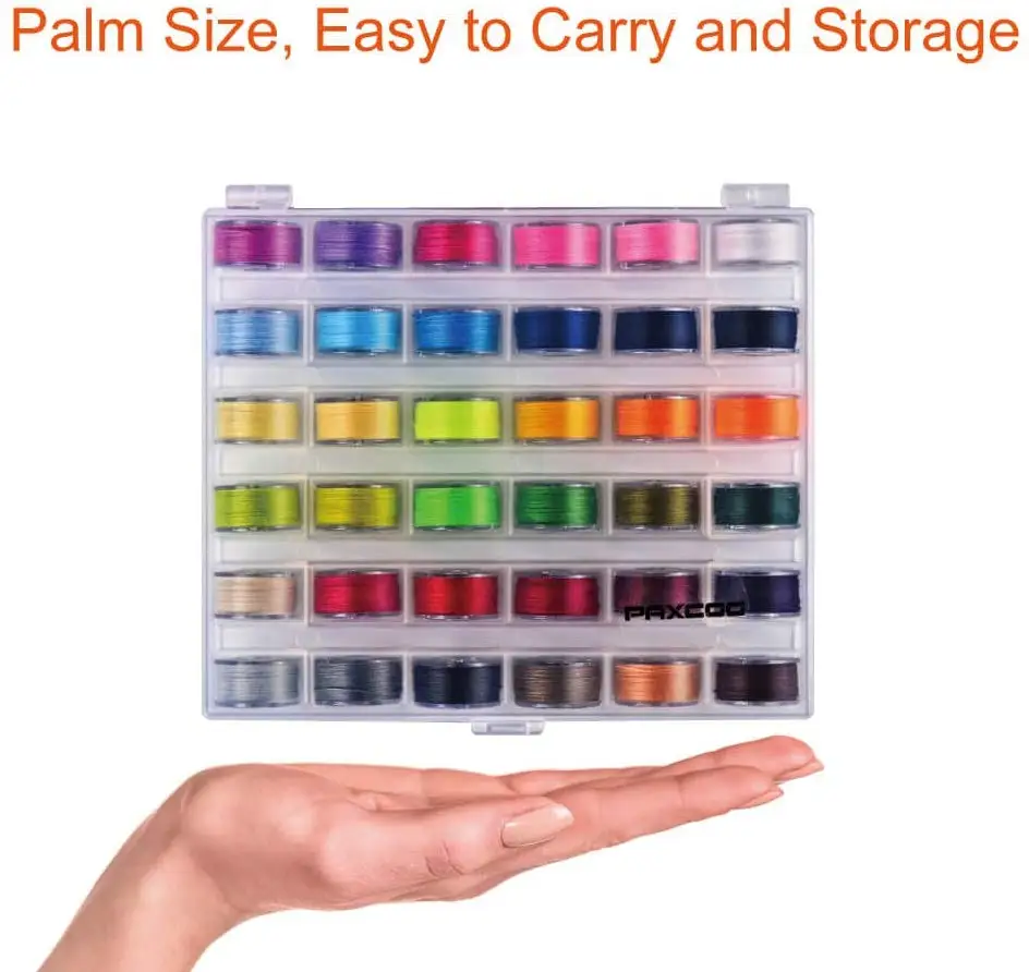 

Ceeyali Bobbin Case Organizer with 72 Pcs Colors Sewing Thread for Brother Singer Babylock Kenmore JanomeCeeyali Bobbin Case Org
