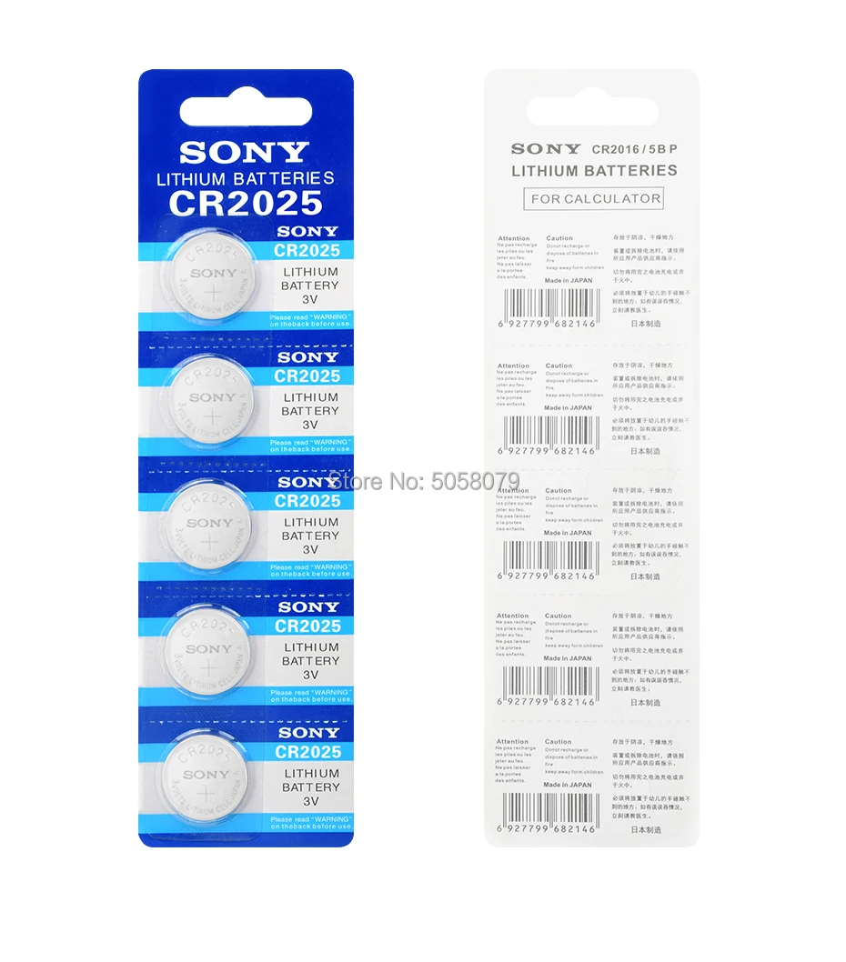 50pc original brand for SONY cr2025 ECR2025 BR2025 DL2025 KCR2025 LM2025 3v button cell coin lithium batteries for watch