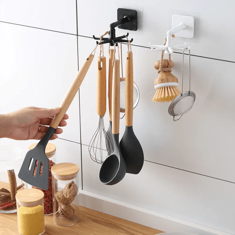 Precio reducido LT nueva estantería giratoria para corbatas colgador de cinturones de 360 grados Gancho de soporte de cuello de 6 para organizadores de armarios colgador para el hogar 18*15*2cm neQKMplVAMe