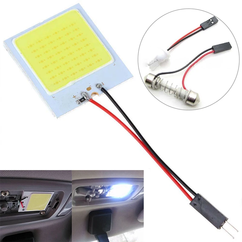 1Pcs Panel Led Dome Reading Light Map Lamp COB 15 SMD Car Interior Lights Auto Bulb W5W Festoon T10 Adapter | Автомобили и