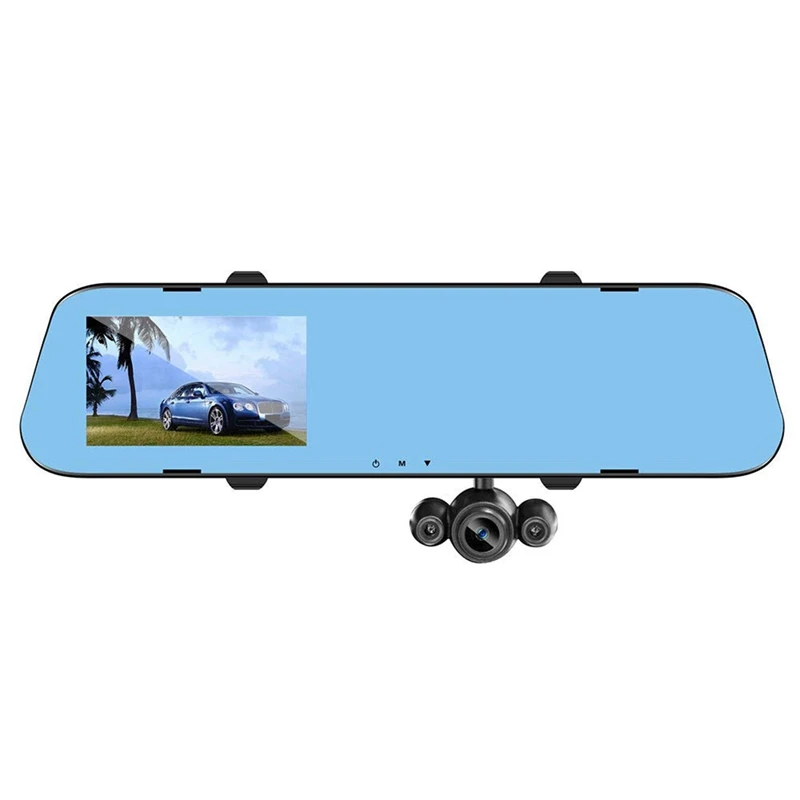 4 0 Lcd Hd 1080P Three Record Rearview Mirror Car Video Camera Driving