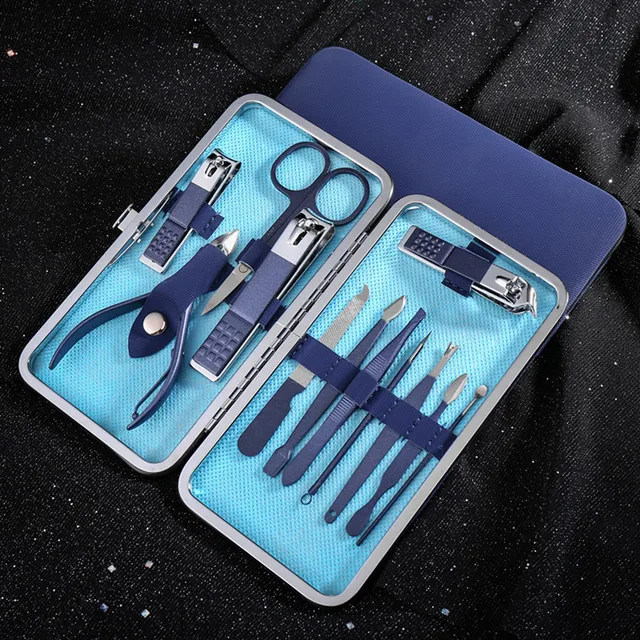 TXD 7-20Piece Manicure Tool Set Nail Clippers Dead Skin Nail Scissors Stainless Steel Nipper Tweezer Cuticle Remover Accessories 7026D 12-piece