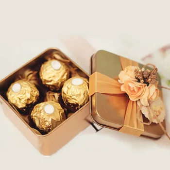 

Creative Tea Can Gift Box Large Heart Round Square Shaped Mantal Candy Box Wedding Gift Box Tinplate for Baby Shower 12pcs/set