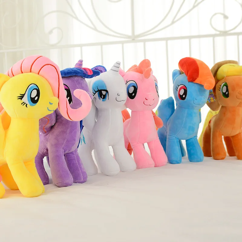 Оригинальные 20-40 см My Little Pony Животные Мягкие плюшевые игрушки мультфильм красочные Радуга Единорог милый пони кукла Дети Рождественский подарок девочка