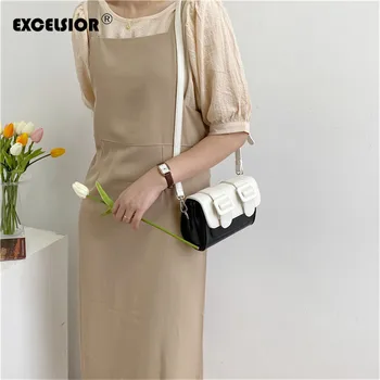 

EXCELSIOR ins New Candy Color PU Women's Bag Woven Satchels for Women 2020 Summer Fashion Creative Shoulder Messenger Bag