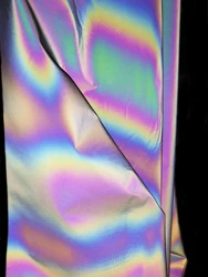 Tissu réfléchissant arc en ciel, 50x140cm, dégradé de couleur magique, pour vêtements, coupe vent, accessoires pour vêtements 