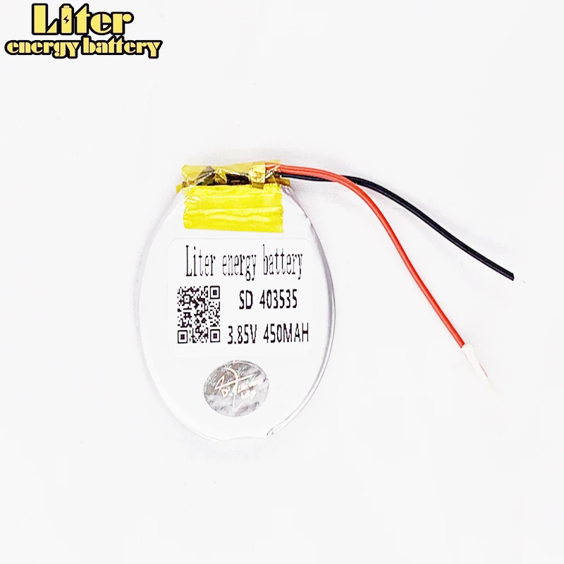 R40350 403535 3,85 V/4,4 v 1.67wh 450mAh перезаряжаемый литий-полимерный Круглый Аккумулятор для умных часов li-PO аккумулятор