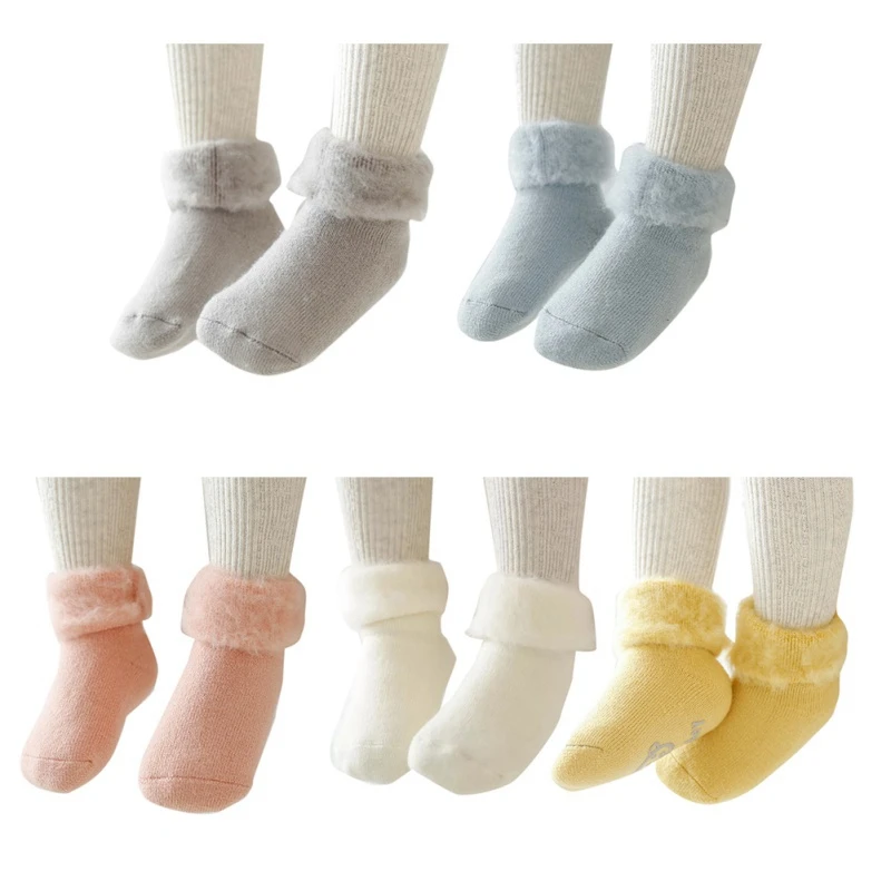 2pcs Newborn Baby Socks Solid Print Cotton Sole Soft Shoes Sock Boys Girls Infant Toddler Anti-slip Socks