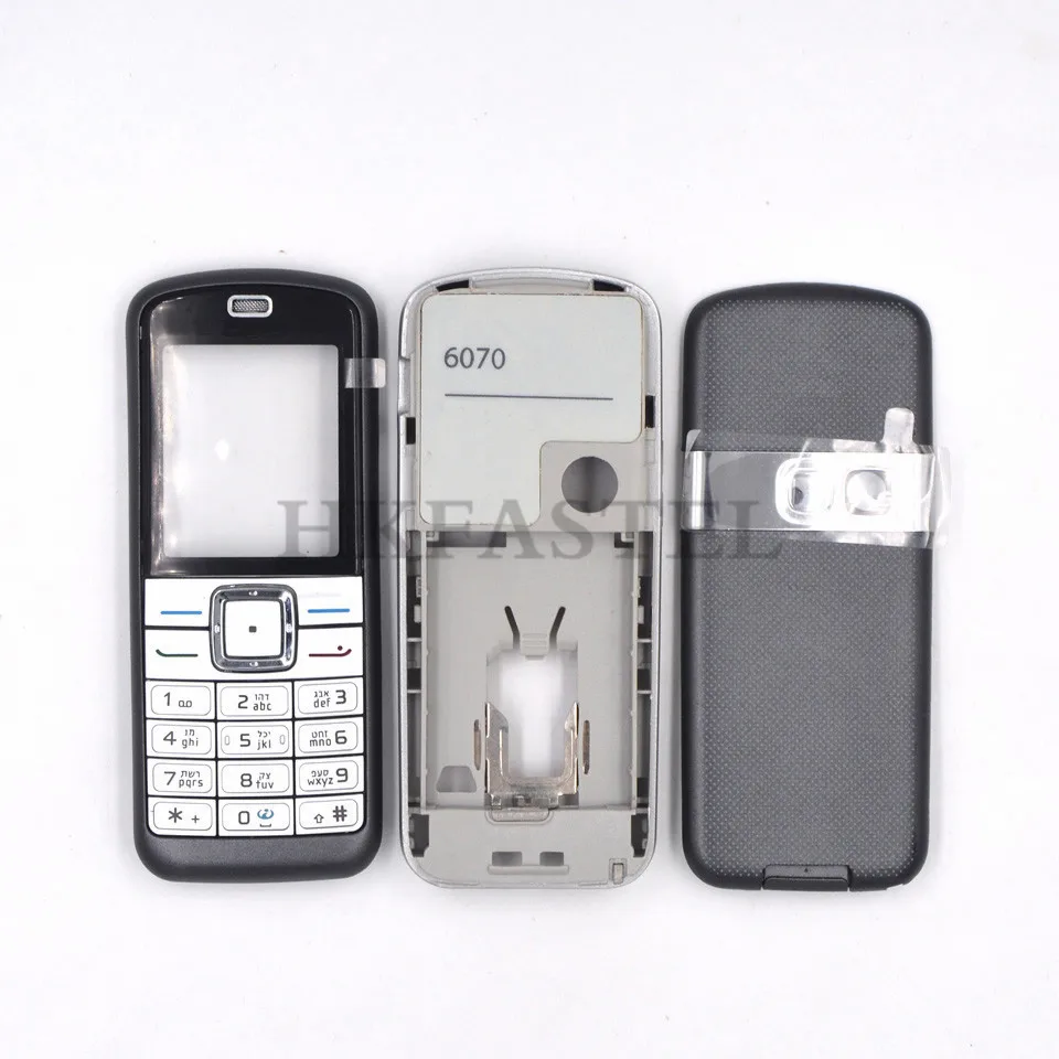 Full housing Hebrew Для Nokia 6070 полный корпус мобильного телефона передняя сторона с задней крышкой батареи+ английский/Иврит Клавиатура - Цвет: Full housing Hebrew