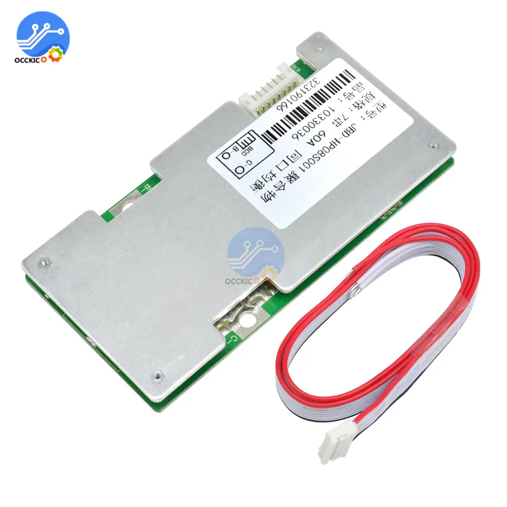BMS 7S 24V 60A 18650 литиевая батарея Защитная плата активная балансировка Lipo PCB