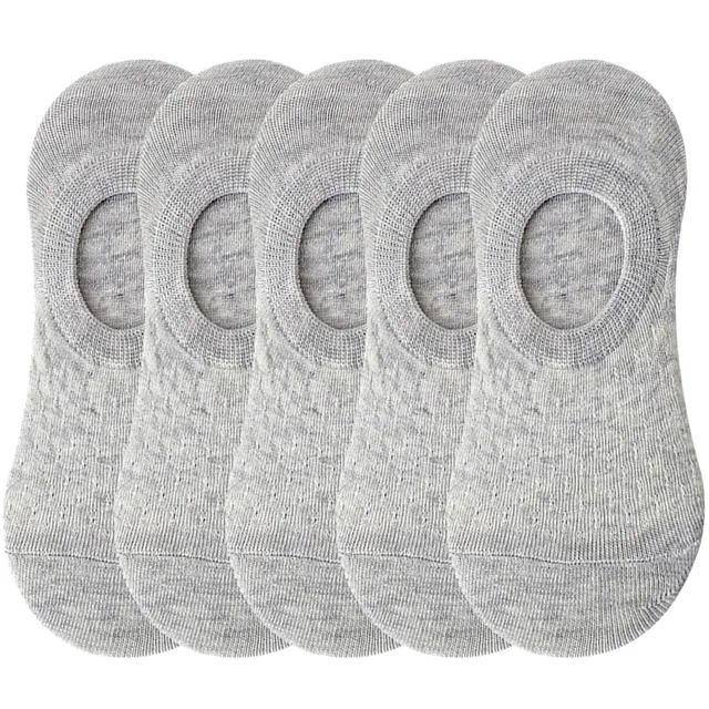 10 pieces = 5 pairs Women Invisible Solid Color Socks Slippers Ladies Polyester Cotton Non-slip Silicone Ankle Socks skarpetki 5 pairs Gray