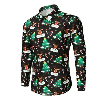

Explosive shirt! Men Women Casual Snowflakes Santa Candy Printed Christmas Shirt Top Blouse Are you sure not to buy Purchasing