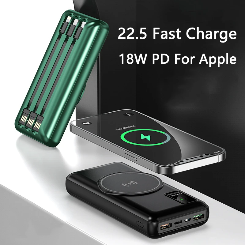best portable charger 15W Magnetic Qi Wireless Charger Power Bank 20000mAh 22.5W Fast Charging Powerbank for iPhone 13 12 Huawei P40 Xiaomi Poverbank type c power bank