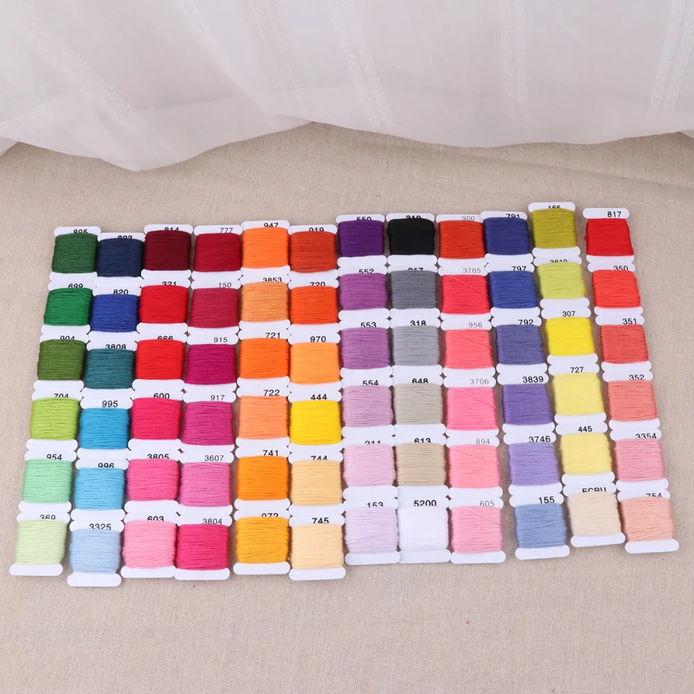 1 Set of Cross Stitch Threads Stitch Colorful Embroidery Threads Manual
