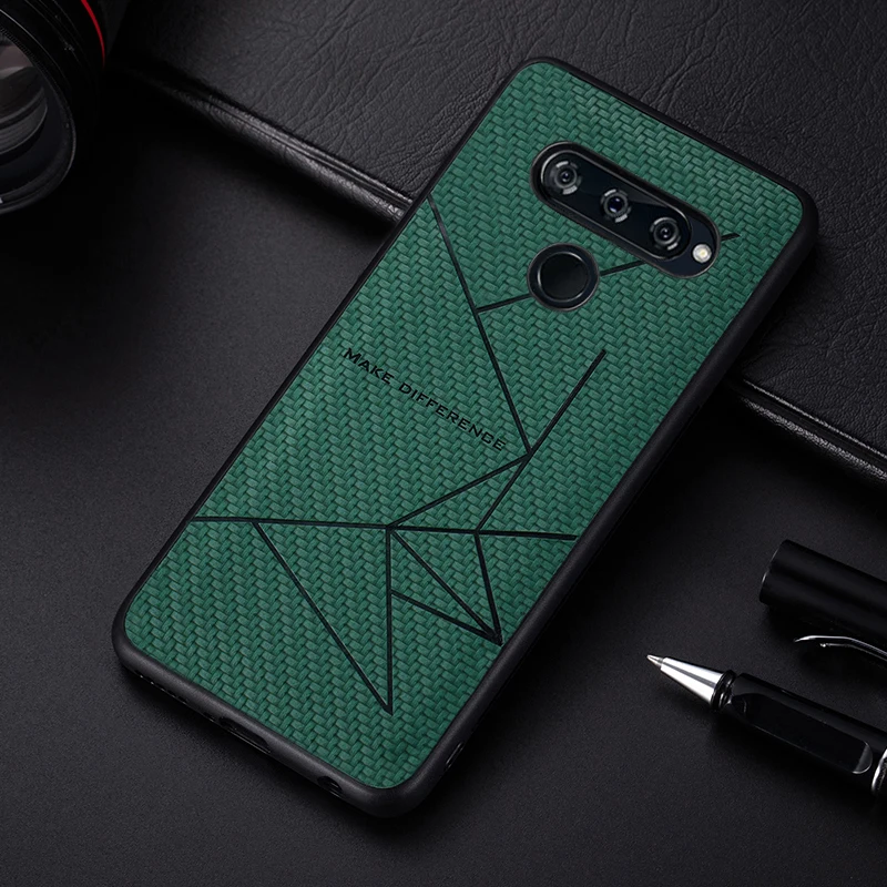 Pu Leather Fashion Stripes Case For LG K50 Q60 Soft Bracket Silicone Cover G8 V40 Thinq | Мобильные телефоны и аксессуары
