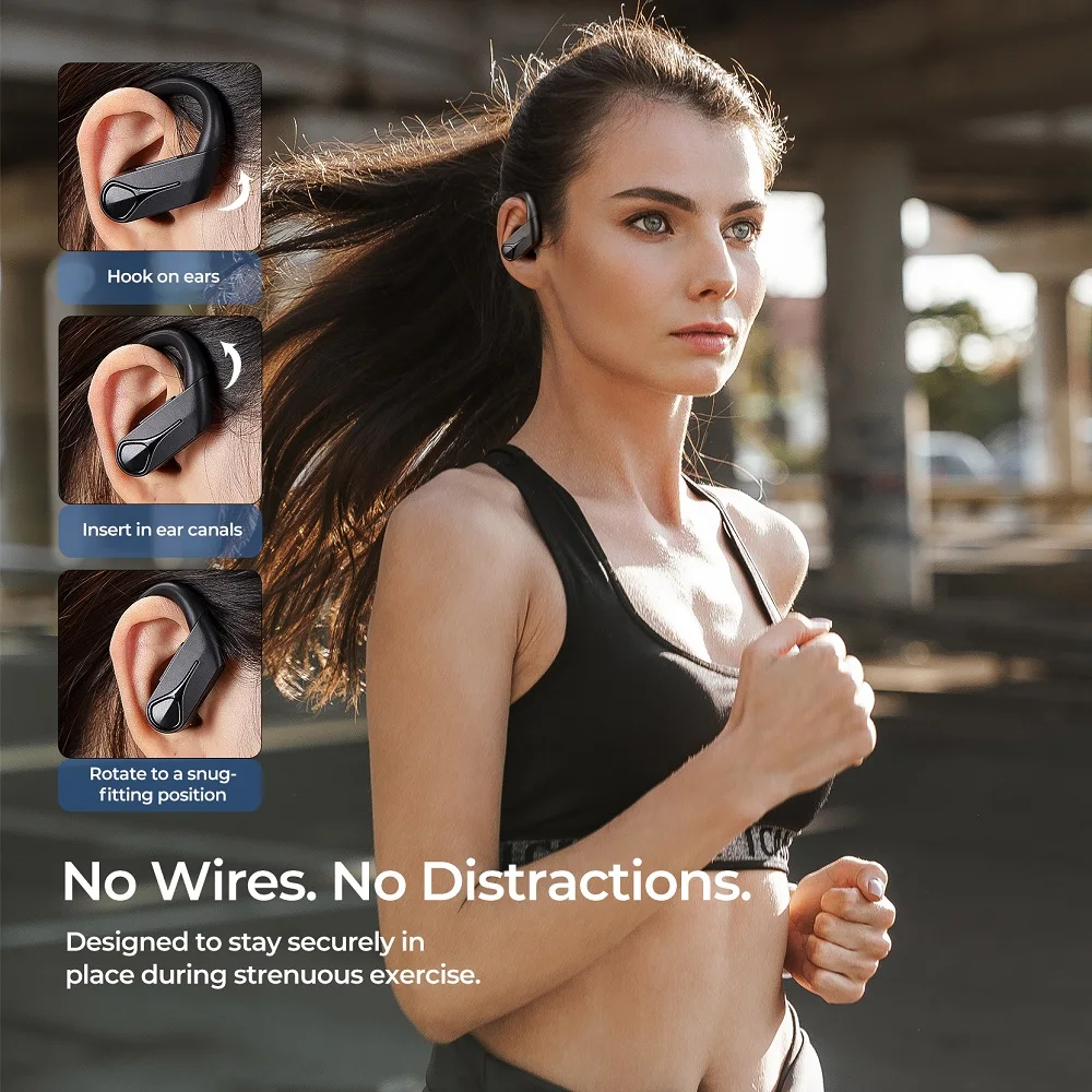 Mpow Flame Solo Wireless Sports Earbuds Bluetooth 5.0 TWS Earphones with IPX7 Waterproof ENC Noise Cancellation Mic&28H Playtime