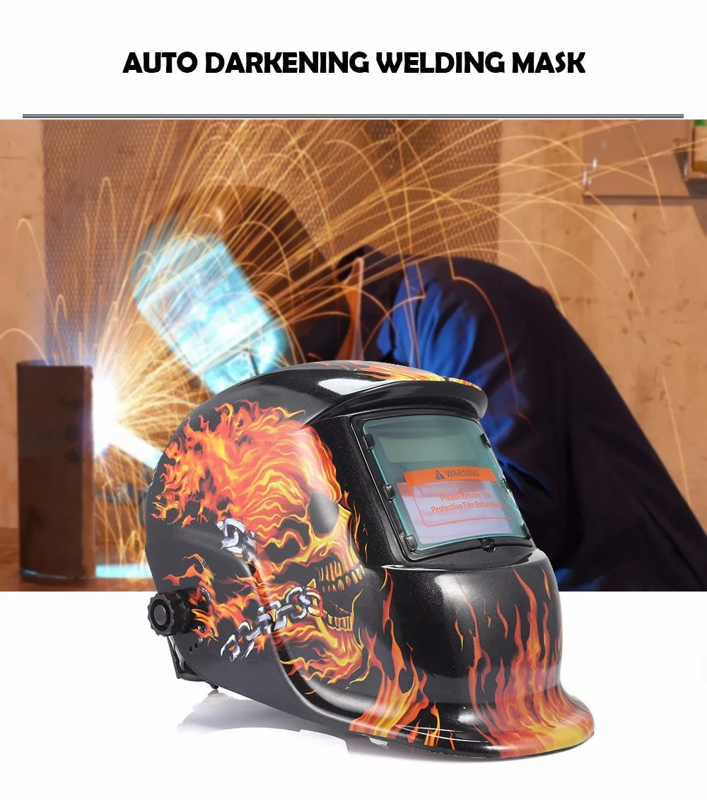 Solar Auto Darkening Welding Mask Helmet Welder Lens Grinding Electric Weld Cap