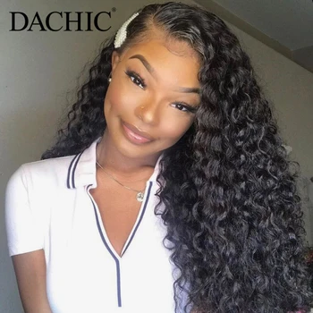 

DACHIC Wig Deep Wave Lace Front Human Hair Wigs 150% Density 13x4 Lace Frontal Wig Deep Wave Wig Brazilian Wigs For Women