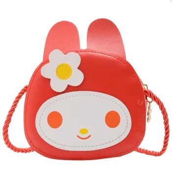 

Girl's Messenger Bag Baby Cute Rabbit One Shoulder Backpack Cartoon Pattern Sweet Children PU Leather Bag 2020