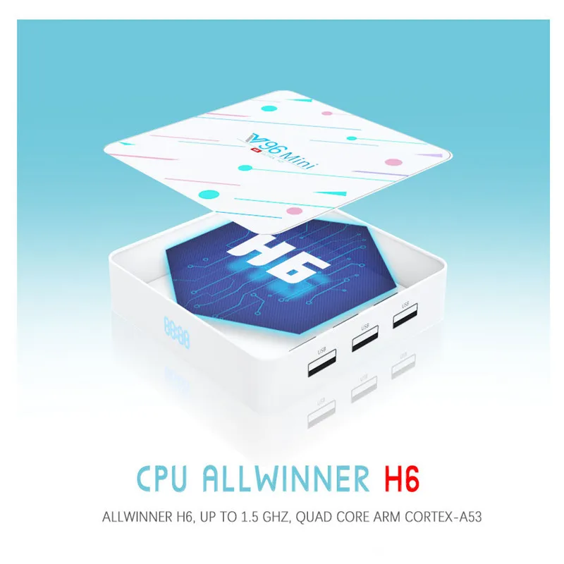 V96 Мини Android 9,0 ТВ приставка 4G 128G 2,4/5G Wifi Allwinner H6 четырехъядерный 6K ТВ приставка USB3.0 Google плеер Youtube медиаплеер