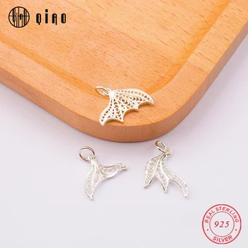

One piece 925 sterling silver cute Mermaid tail pendant fish tail pendant for women Silver Jewelry Necklace bracelet accessories
