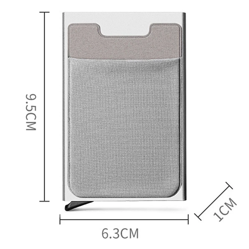 Aluminum Wallet With Elasticity Back Pouch ID Credit Card Holder RFID Mini Slim Wallet Automatic Credit Card Case