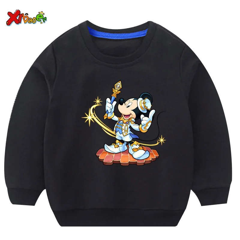 Baby Girls sweatshirts toddler boy hoodie Pullover Printed cute long sleeves children kids new fashion 2T - Цвет: sweatshirt black