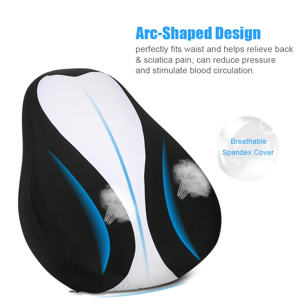 Memory Foam Pillow Support Back Cushion Office Chair Car Seat Waist Cushion Pad Adjustable Belt Cushion Decorative Pillows