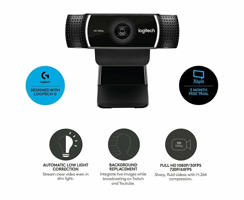 Logitech C922 1080p Webcam Multi-platform Web Camera For Meeting Office Home Autofocus Built-in Microphone Full Hd Anchor Webcam Webcams - AliExpress