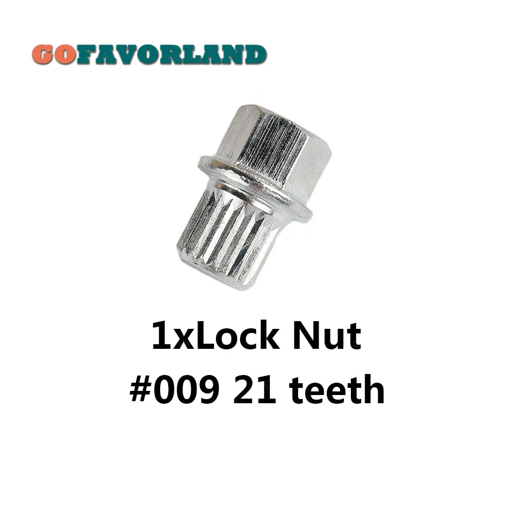x1 Lock Nut 009 x5 Set Anti-theft Wheel Screw Bolt Lock Nut Key Adapter 8D0601139F 009 21 teeth For Volkswagen Golf Passat Audi A4 A6 A8 TT - Название цвета: x1 Lock Nut 009