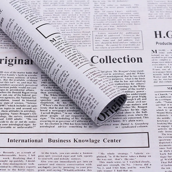 50*70cm Thicken Nostalgic Old English Newspaper European Vintage Style for Photo Props Ornaments Food Photography Background Mat White font