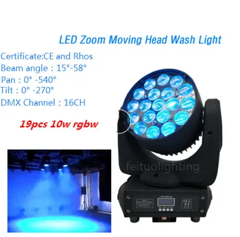

10pieces Dj equipment 19x10w 4 in 1 zoom wash led beam moving head light mac aura moving head zoom