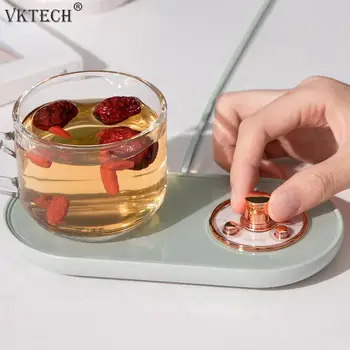 

5V Cup Heater Warmer USB Smart Thermostatic Cup Coaster Heating Mat Pad Hot Plate for Coffee Milk Tea Warmer Home Office Gift