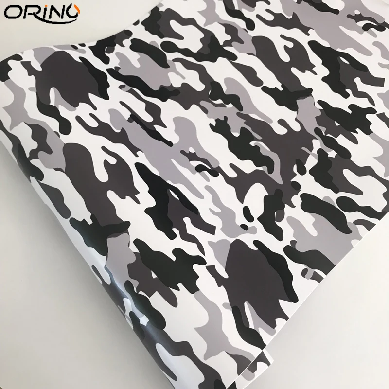 Black Grey White Camouflage Vinyl Wrap Sticker-4