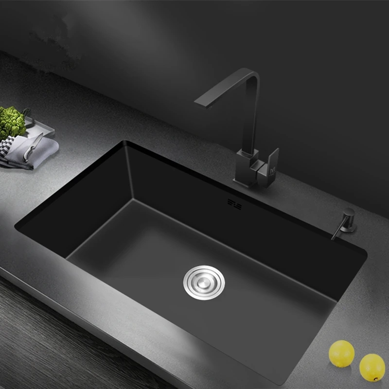 Nano Sink 20X16 Inch Embedded Onder Opzetkom 304 Roestvrij Staal Enkele Kom Aanrecht-Matte Black Nano Sink 20X16 Inch Embedded Onder Opzetkom 304 Roestvrij Staal Enkele Kom Aanrecht-Matte Black