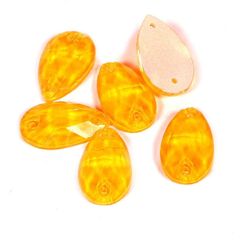 Orange Yellow Light Upriver,, 18 видов, 6 размеров, неоновые флуоресцентные Стразы с плоским основанием, стеклянные Пришивные, для одежды/сумок/обуви, подходят для ночных клубов - Цвет: Orange Yellow Light