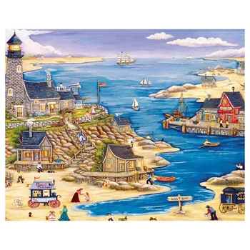 

1000 Piece Jigsaw Puzzles for Adults Kids, Jigsaw Intellectual Educational Game Difficult and Challenge/Sailing Harbour