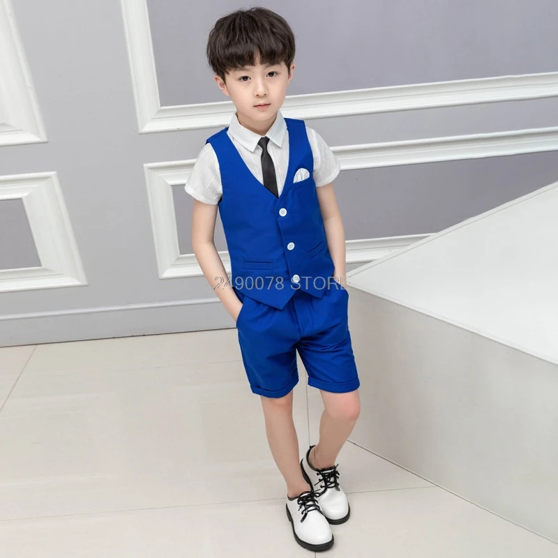Boys Clothing Set Summer Baby Kids Prince Suit Gentleman Vest+ Pants
